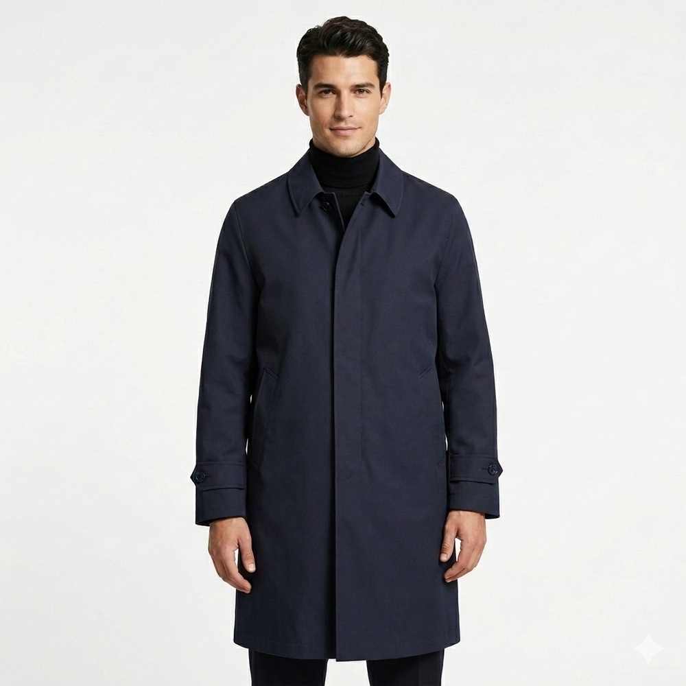 Casualcraft lined overcoat removable liner navy men 40R